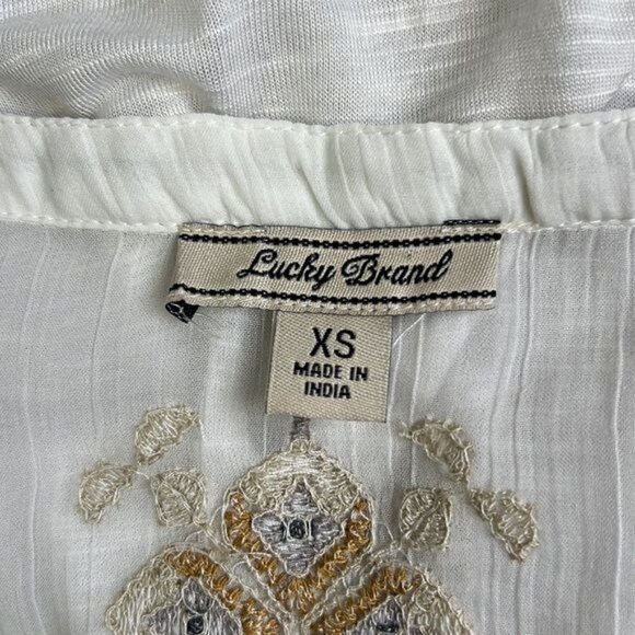 LUCKY BRAND Embroidered Top - XS - Picture 6 of 9